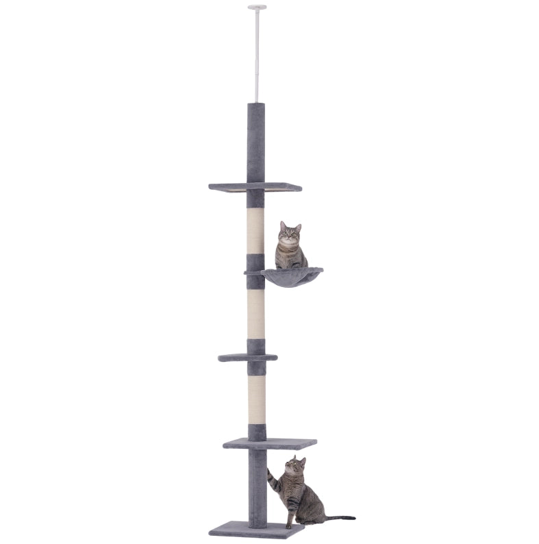 Tiragraffi da soffitto regolabile grigio 230-260 cm