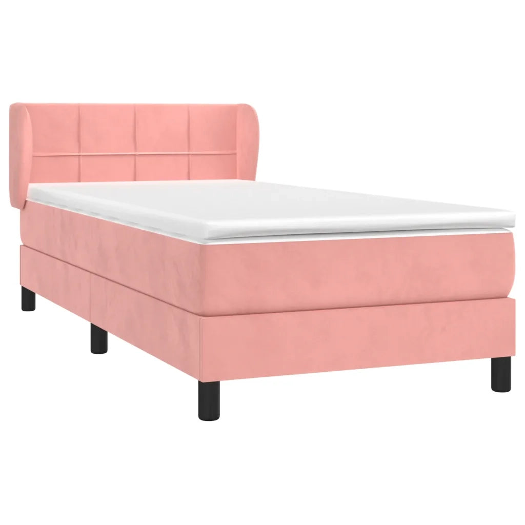 Giroletto a Molle con Materasso Rosa 80x200 cm in Velluto