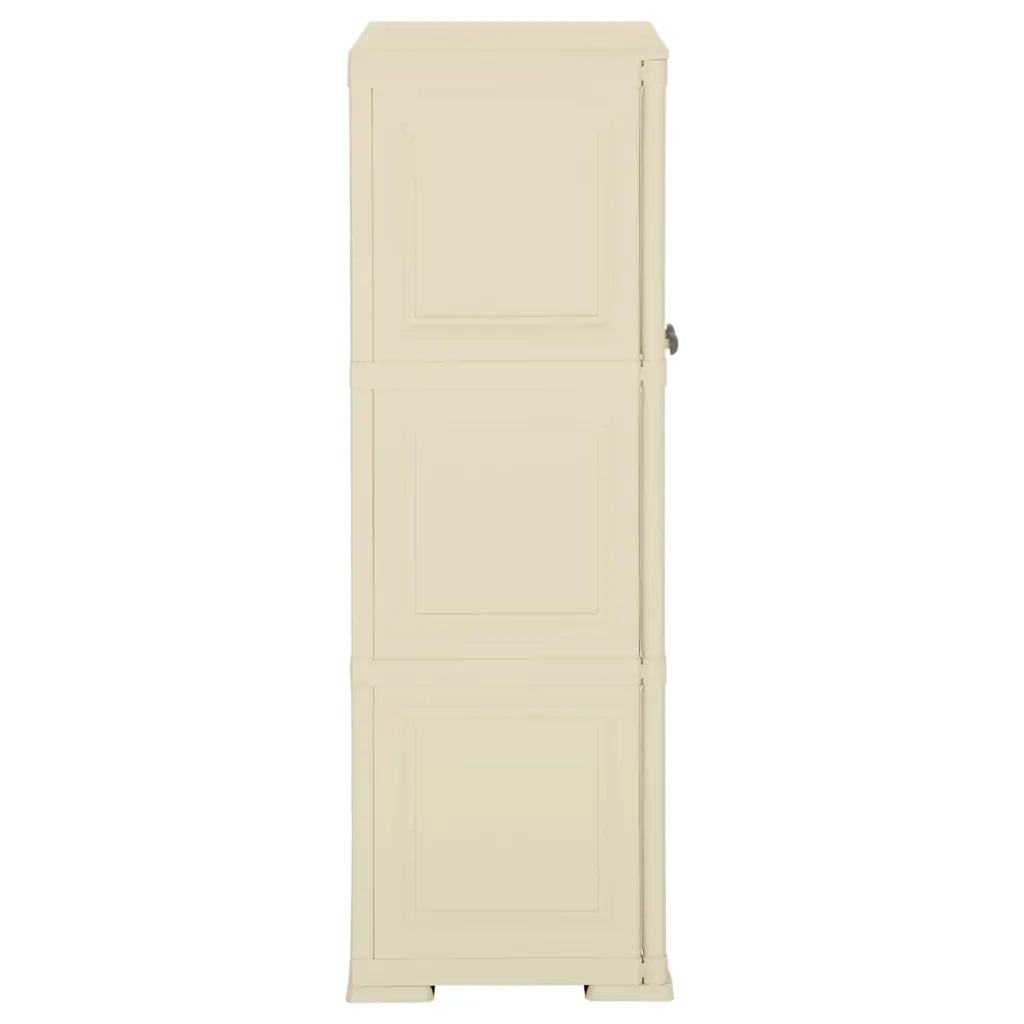 Armadietto in Plastica 79x43x125 cm Effetto Legno Bianco Angora 340592