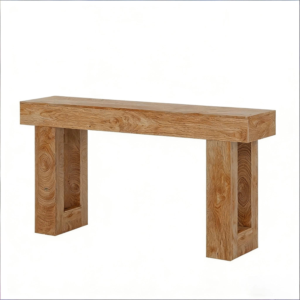 consolle da ingresso in legno stile casa di campagna, piano lungo 160 cm, marrone, per soggiorno e corridoio