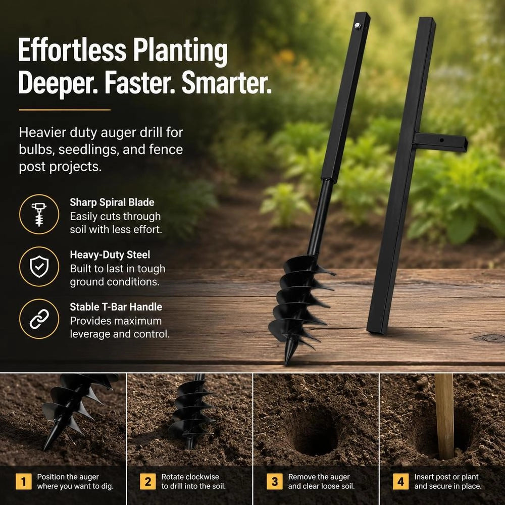 Drill Bit With Handle 120 Mm Double Spiral Black