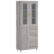 Credenza | Madia | Buffet da pranzo | Armadio da pranzo Grigio Sonoma 69,5x34x180 cm in Legno Multistrato