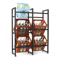 Toboli Scaffale in acciaio a ripiani per 6 casse di bevande, porta casse d'acqua 91x31x116cm, 20 kg/piano