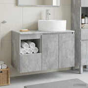 Set di mobili per il bagno 2 pz Grigio Cemento 3404077
