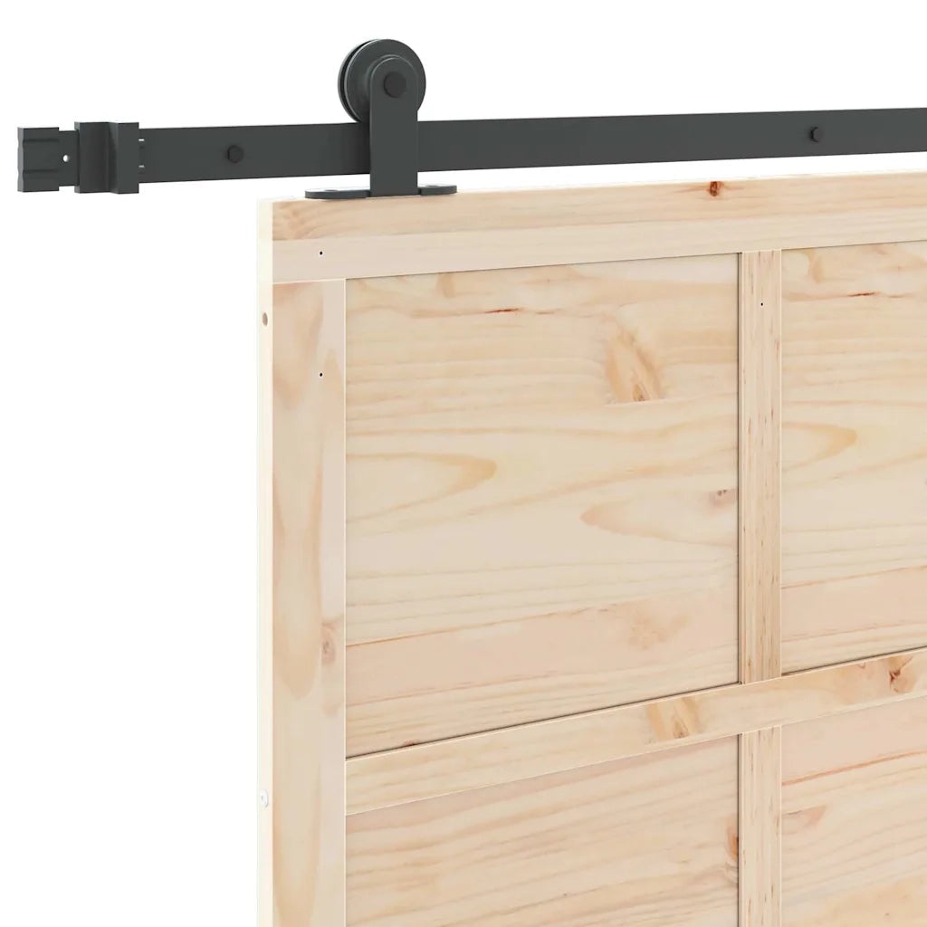 Porta scorrevole Naturale 100 x 208 cm Legno Massello di Pino 3381176