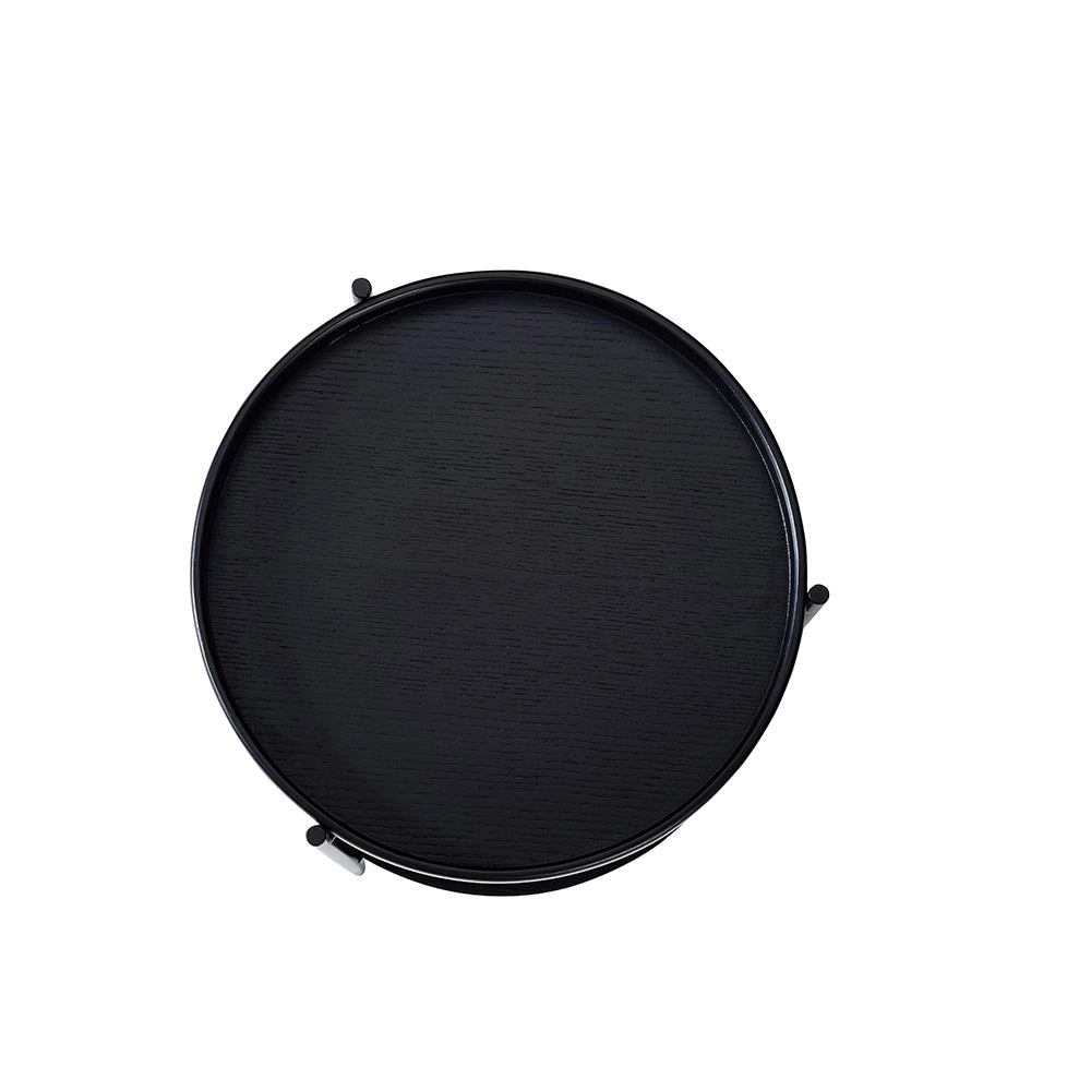 Tavolino moderno a due livelli - Xylo - 44x44x48 cm - Legno e ferro