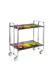 Carrello da cucina pieghevole cromato con ruote BAUHAUS 2 ripiani