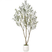 Pianta Artificiale di Olivo Grande 210 cm con Vaso in Plastica Pianta Artificiale per Esterno come le Vere per Decorazione di Balcone e Salotto (1 Pack)