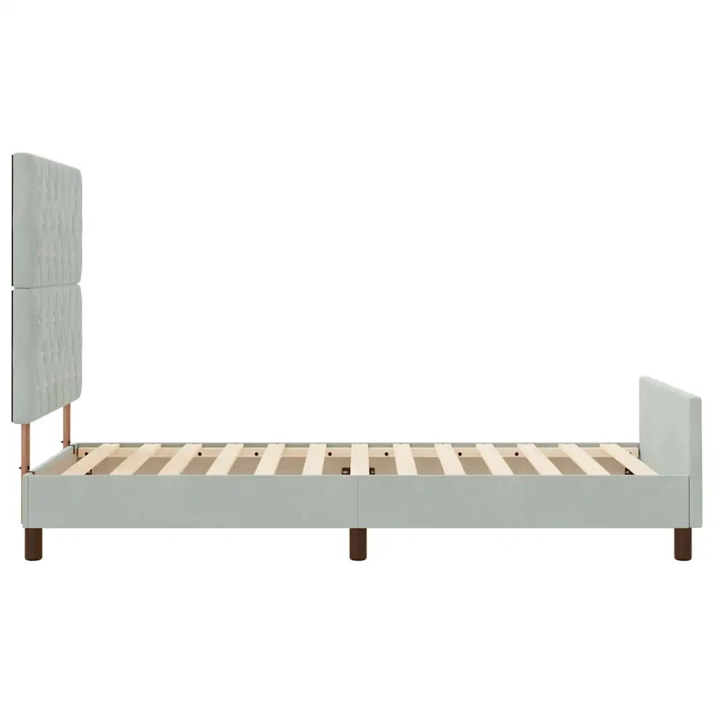 Letto a molle con testiera Grigio chiaro 90 x 200 cm Velluto 3344849