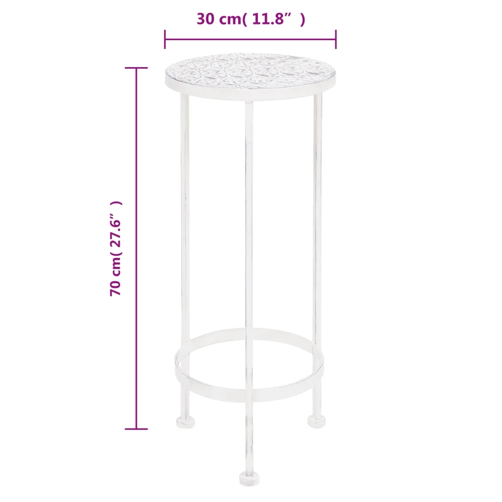 Set Piedistalli per piante | Sostegno per piante 3 pz Vintage Effetto Bianco Anticato