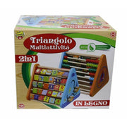 Trade Shop - Triangolo Multiattività 2 In 1 Pallottoliere In Legno Giocattolo Gioco Bambini -