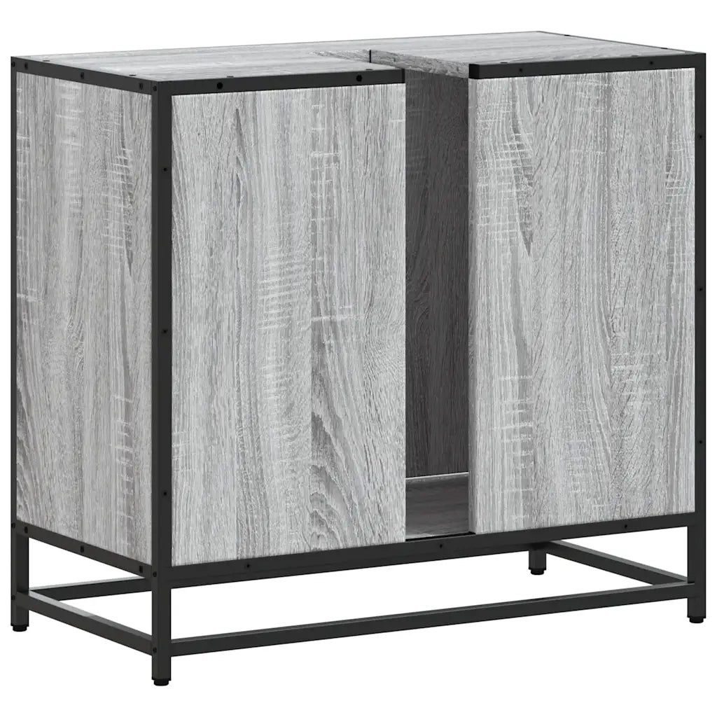 Mobile Lavabo Bagno Grigio Sonoma 65x33x60 cm Legno Multistrato 849287