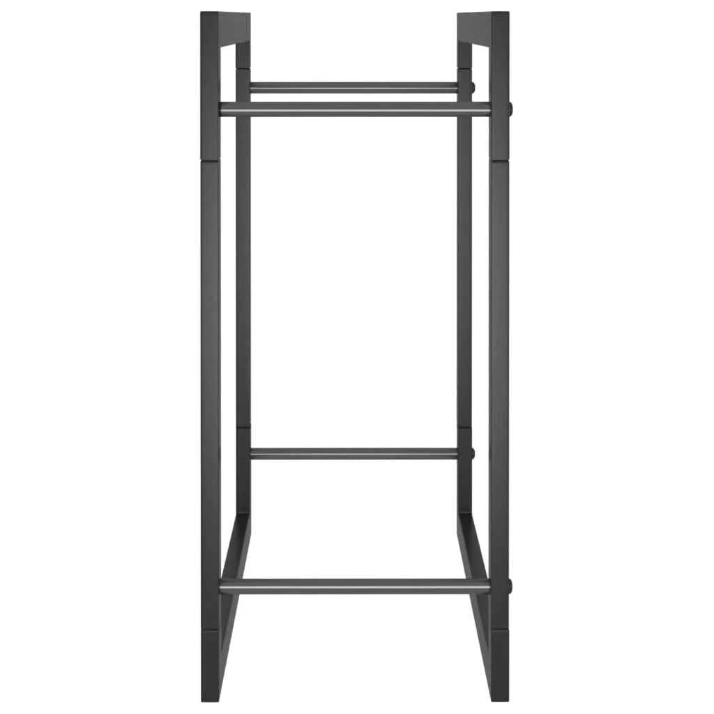 Portalegna finitura opaca 50 x 28 x 56 cm acciaio nero 02_0043749