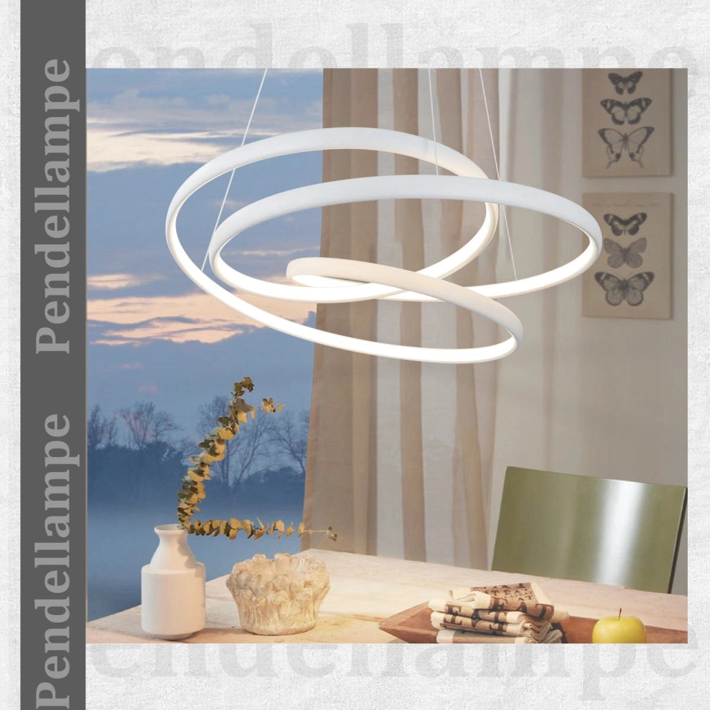 Lampada a sospensione ZMH LED dimmerabile bianca 150 cm 55 W per tavolo da pranzo e soggiorno