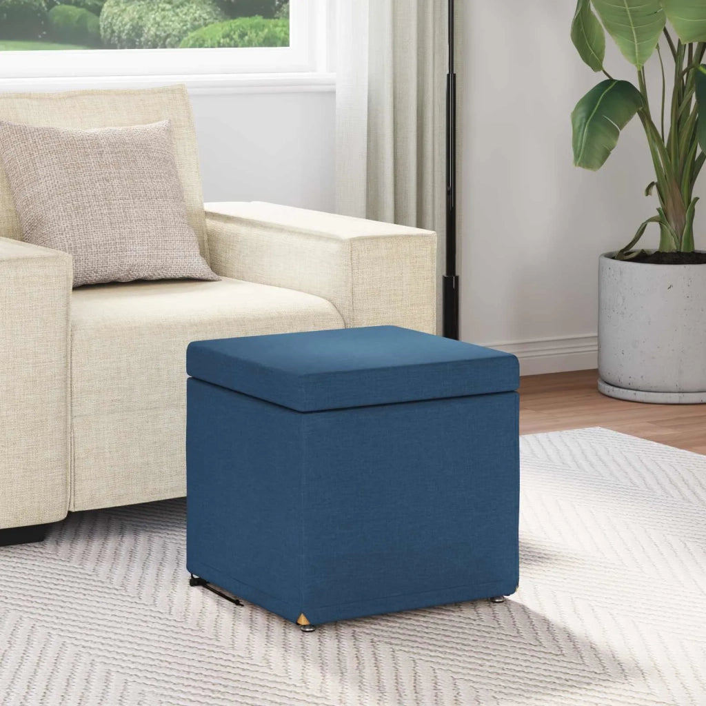 Pouf Blu 41 x 41 x 40 cm Tessuto e Legno Ingegnerizzato 876748
