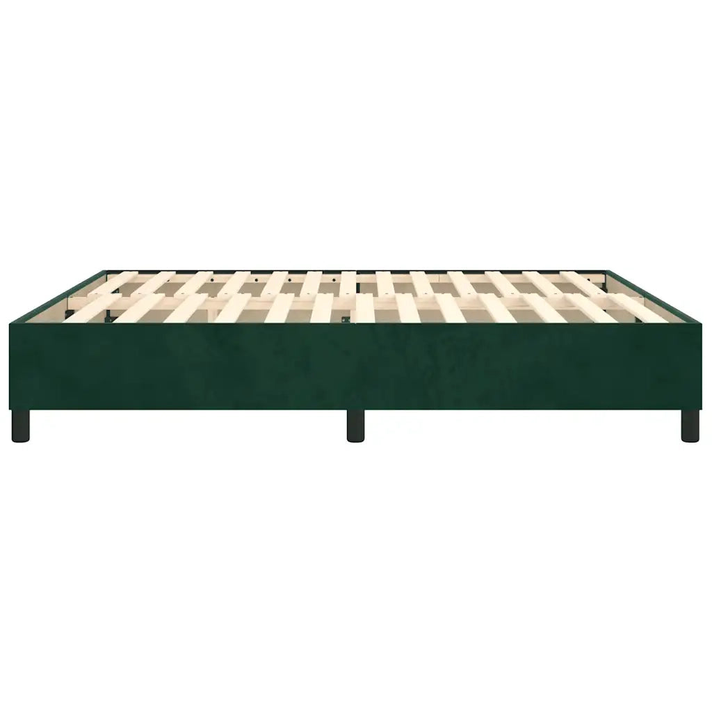 Struttura Letto a Rete a Molle Verde Scuro 160x200 cm in Velluto 3121129