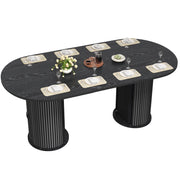 Tavolo da pranzo allungabile 150-190 cm in MDF nero con vano contenitore
