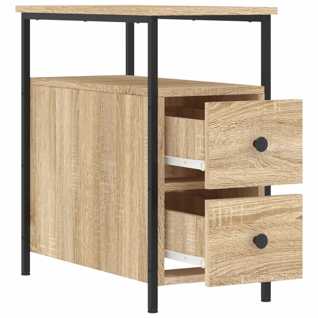 Comodini 2 pz-Set di 2 Tavolino da notte Rovere Sonoma 30x60x60 cm in Legno Multistrato 768805