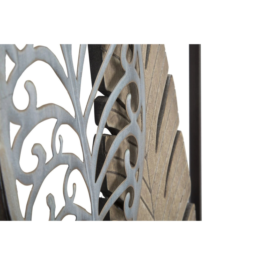 Decorazione in Metallo 3D Foglia 52, Oro, Metallo, 30,5x2,5x99,5 cm