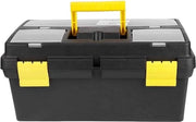 Cassetto di attrezzi in plastica - Scatola di attrezzi chiusura automatica - Cassa di stoccaggio rimovibile con maniglia antiscivolo - Cassa di montaggio con scomparti