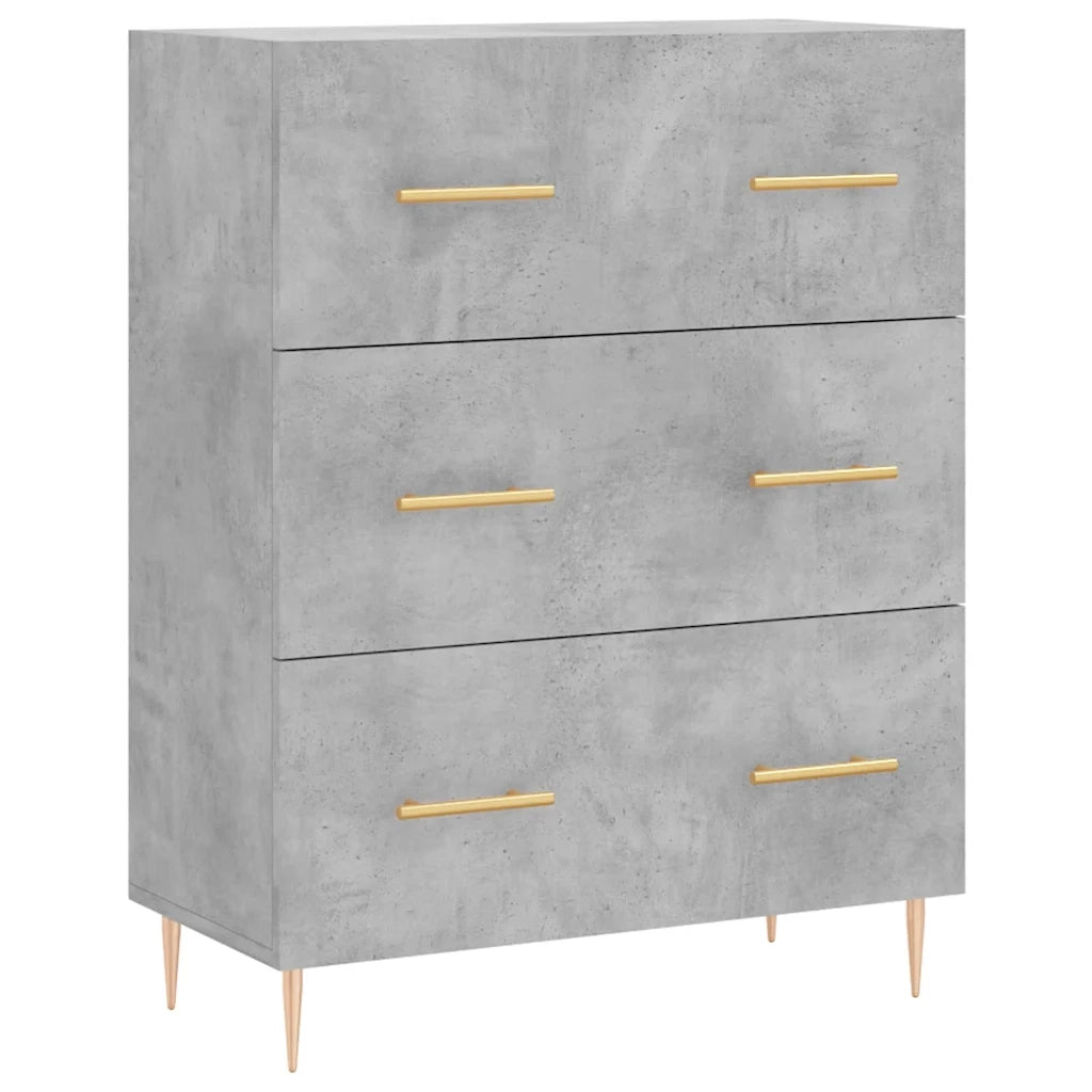 Credenza-Buffet-Armadio da cucina Grigio Cemento 69,5x34x180 cm in Legno Multistrato 848384