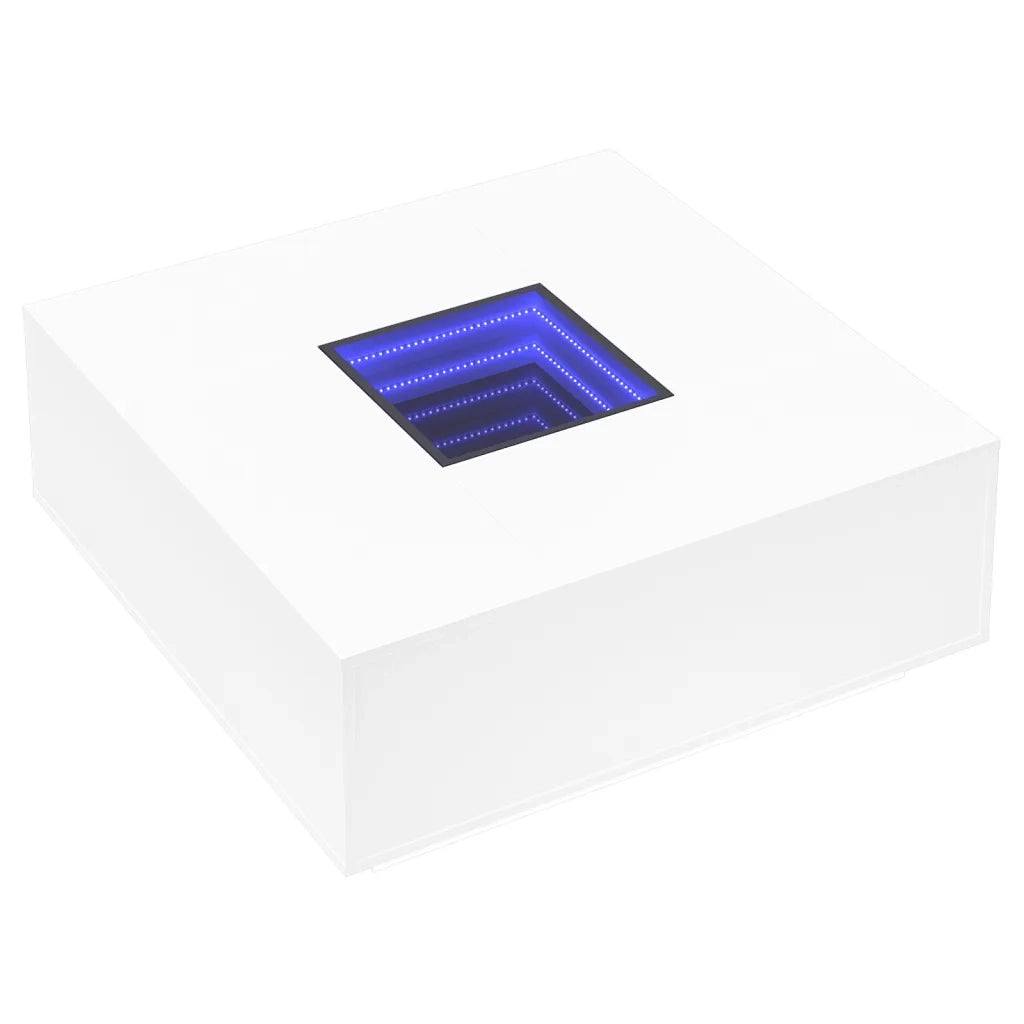 vidaXL Tavolino da Salotto con LED Infinity Bianco 100x100x40 cm