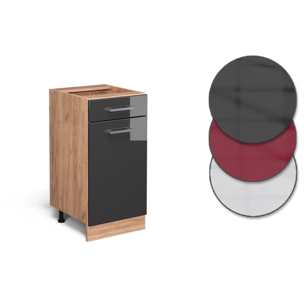 Vicco Mobiletto base per cucina Antracite lucido 40 cm senza piano di lavoro