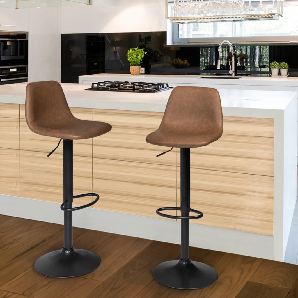 IDMarket - Set di 2 sgabelli da bar TEXAS vintage marrone