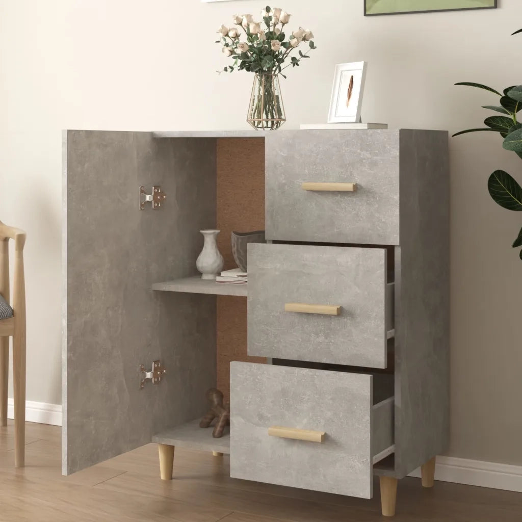Credenza | Madia | Buffet da pranzo | Armadio da pranzo Grigio Cemento 69,5x34x90 cm in Legno Multistrato