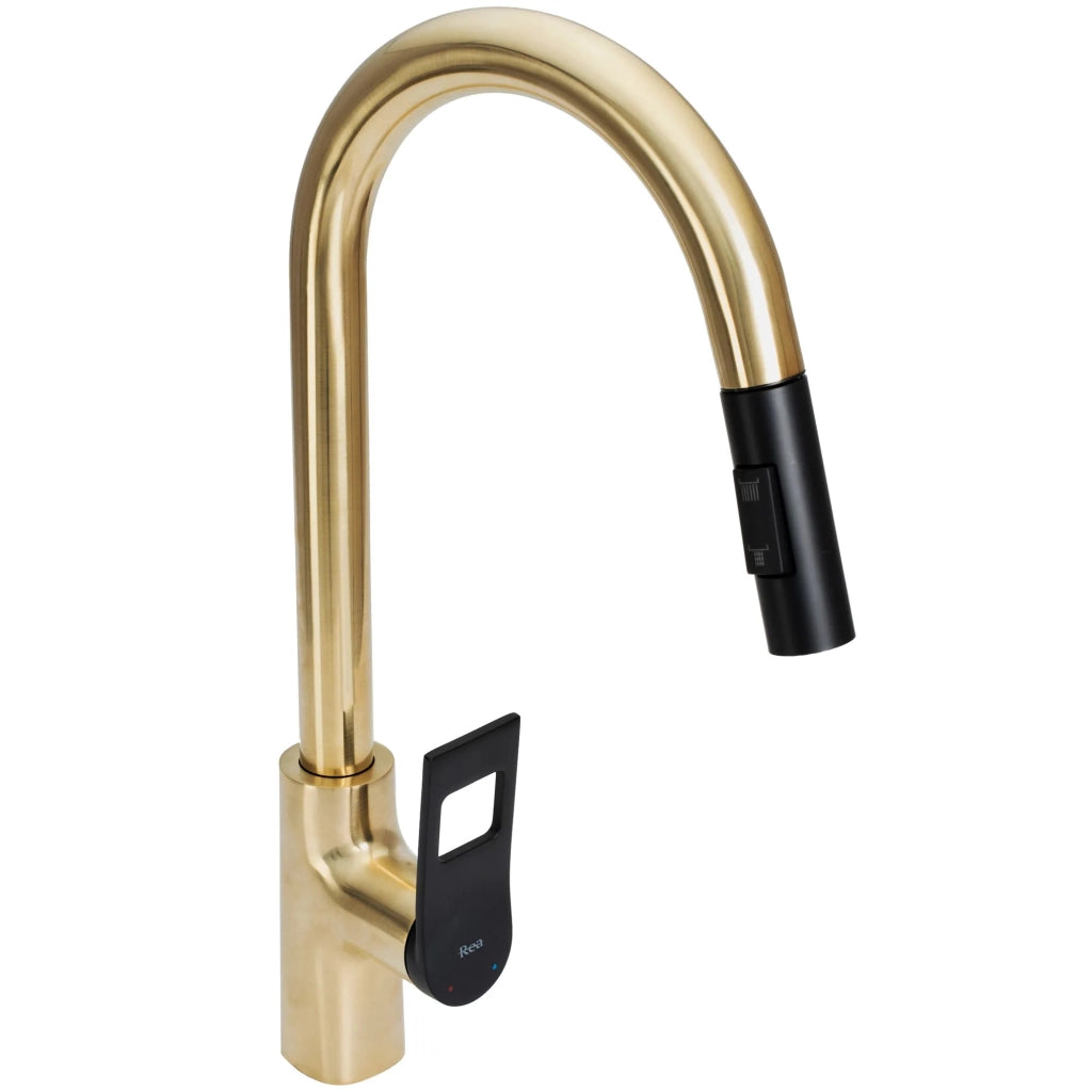 Rubinetto Da Cucina Rea Soul Gold Black
