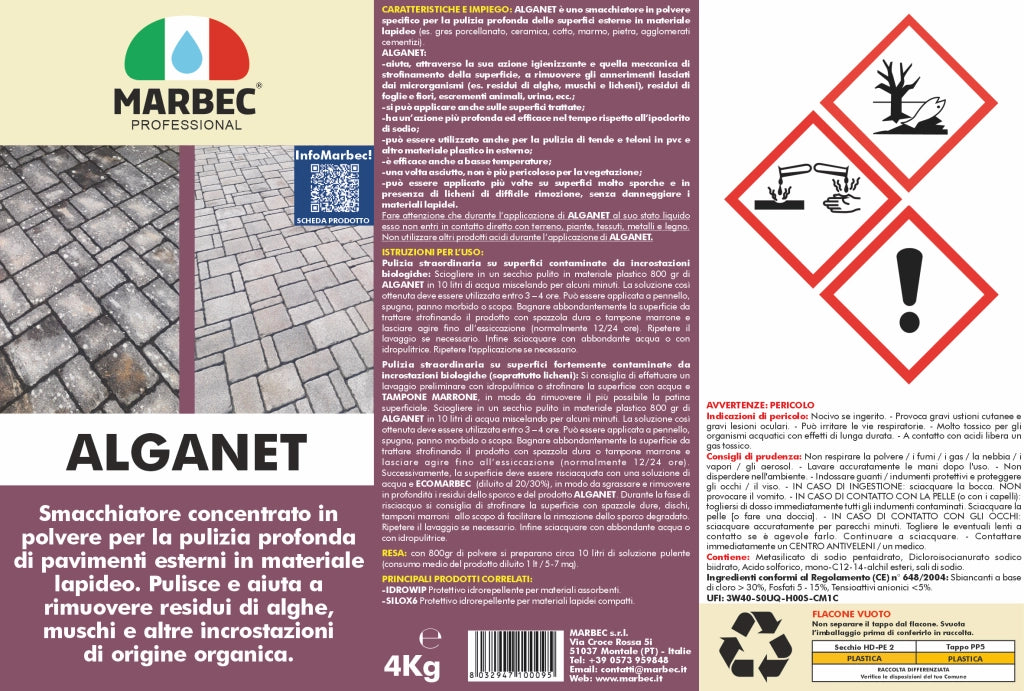 Pulizia pavimenti esterni ALGANET   4KGx4Pz