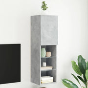 Mobile TV con Luci LED-Credenza per TV Grigio Cemento 30,5x30x102 cm