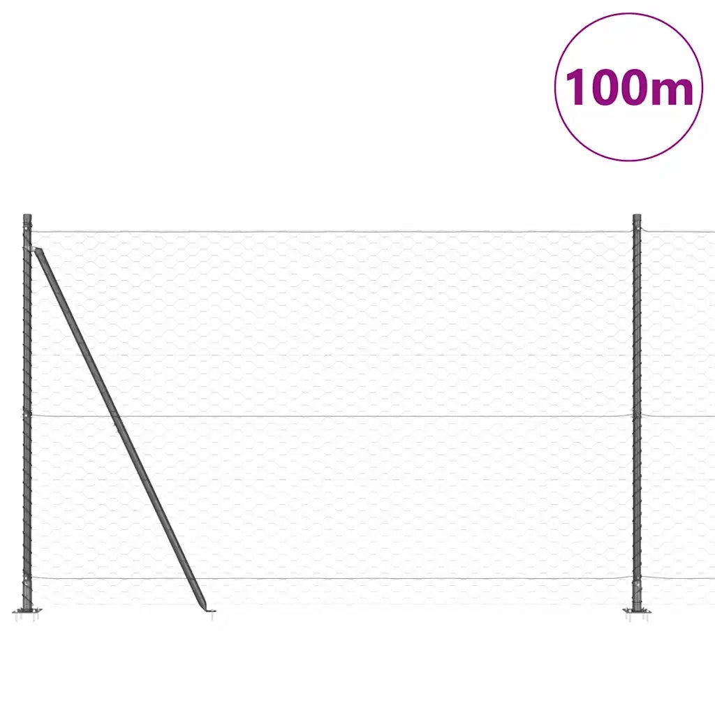 Palo della recinzione Grigio 100 x 1,4 m (rete 50 mm)