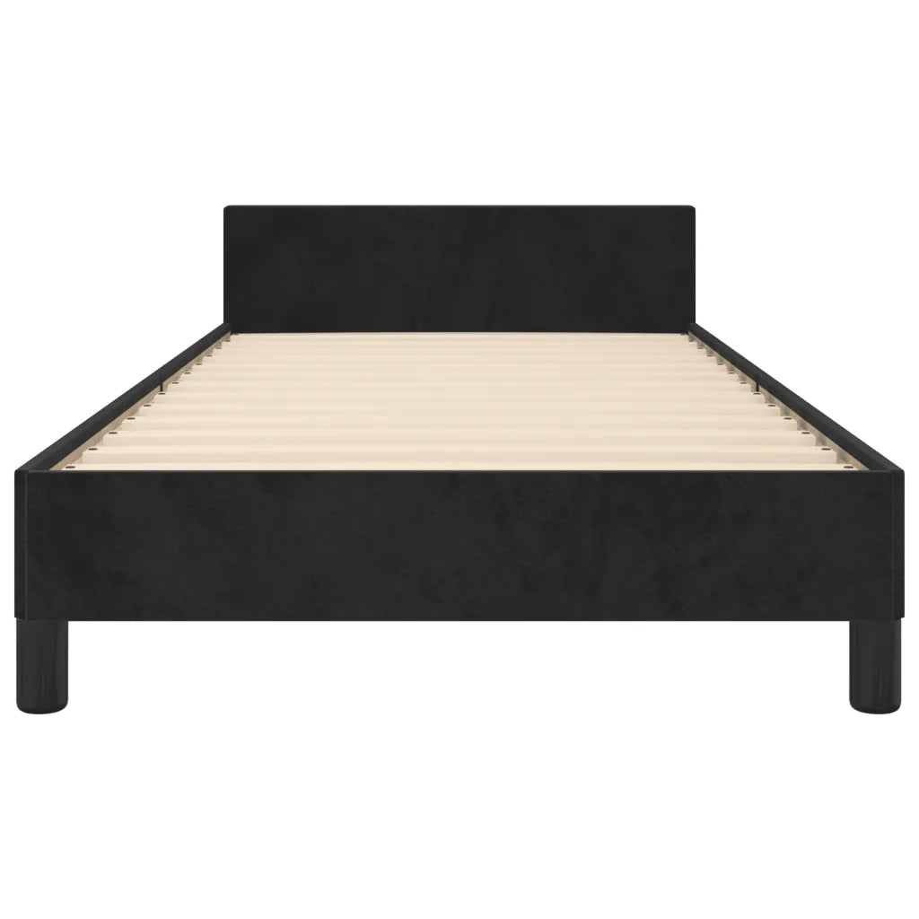 Giroletto con Testiera-Struttura Letto con testiera Nero 80x200 cm in Velluto 719626