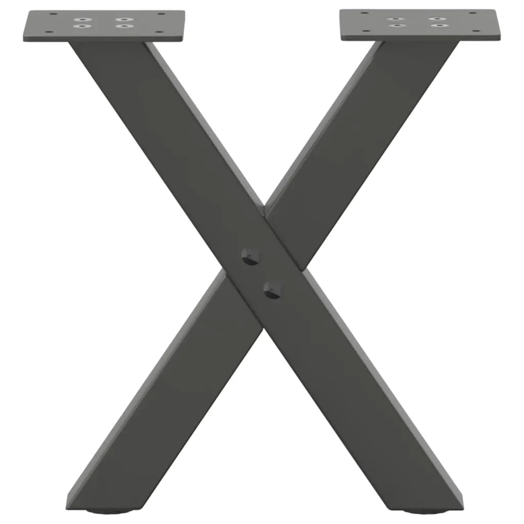 Gambe per Tavolino da Caffè a Forma di X 2 pz Antracite 37x(30-31) cm Acciaio 4012874