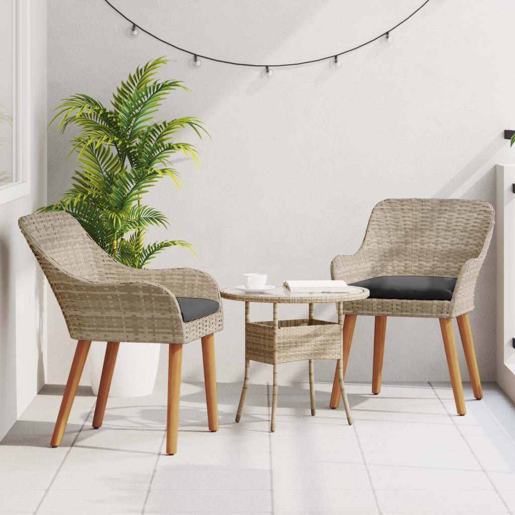 Sedia da giardino con cuscini 2 pcs Grigio chiaro in Polyrattan