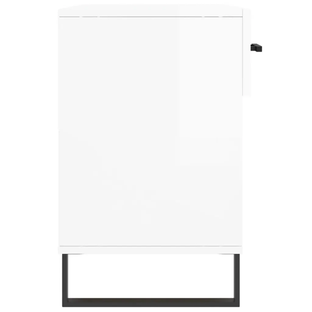Panca Porta Scarpe | Scarpiera | Mobile per scarpe Bianco Lucido 102x35x55 cm Legno Multistrato