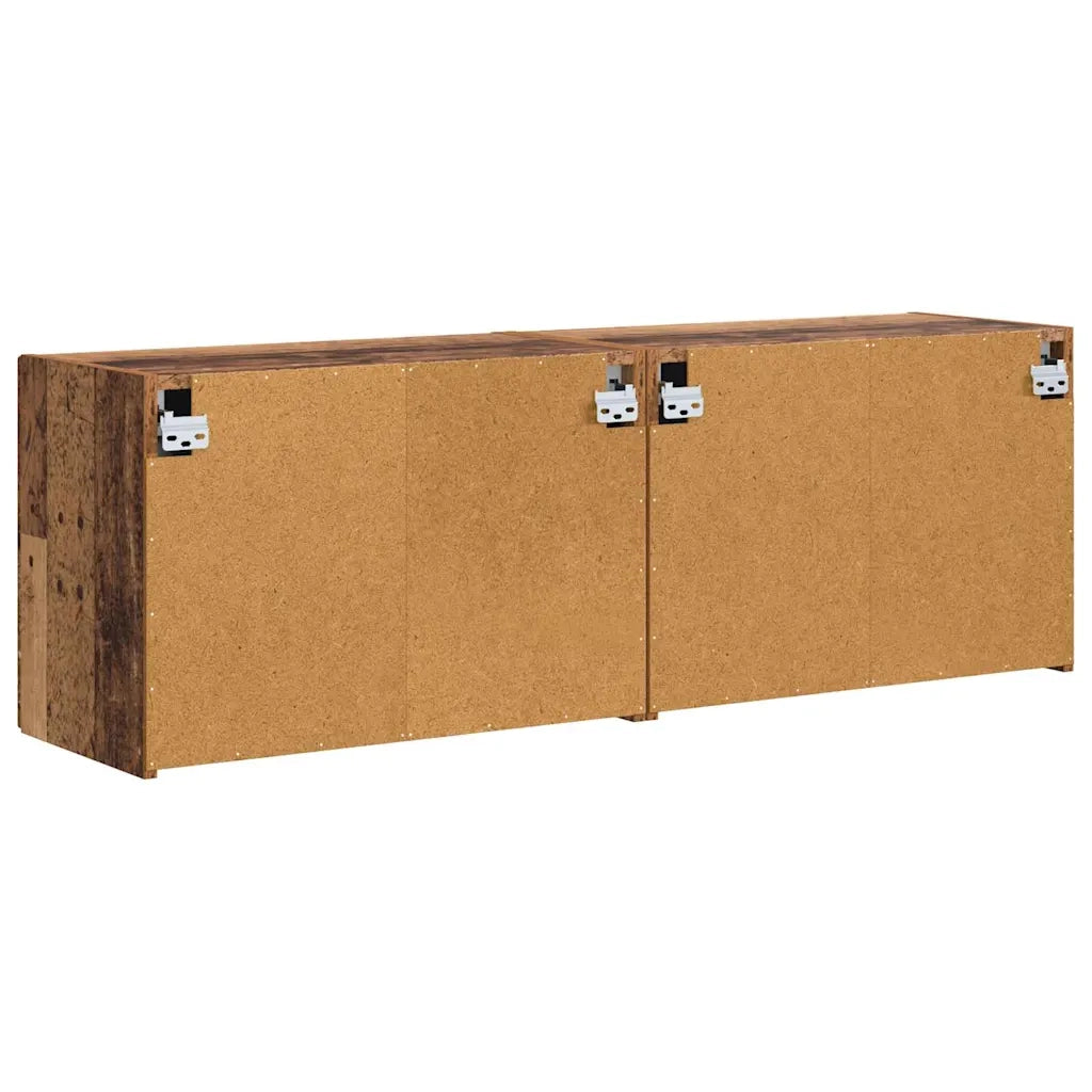 Mobile TV da parete 2 pz-Set di 2 Mobile TV a Muro-Credenza TV Legno vecchio 59,5 x 31 x 40 cm