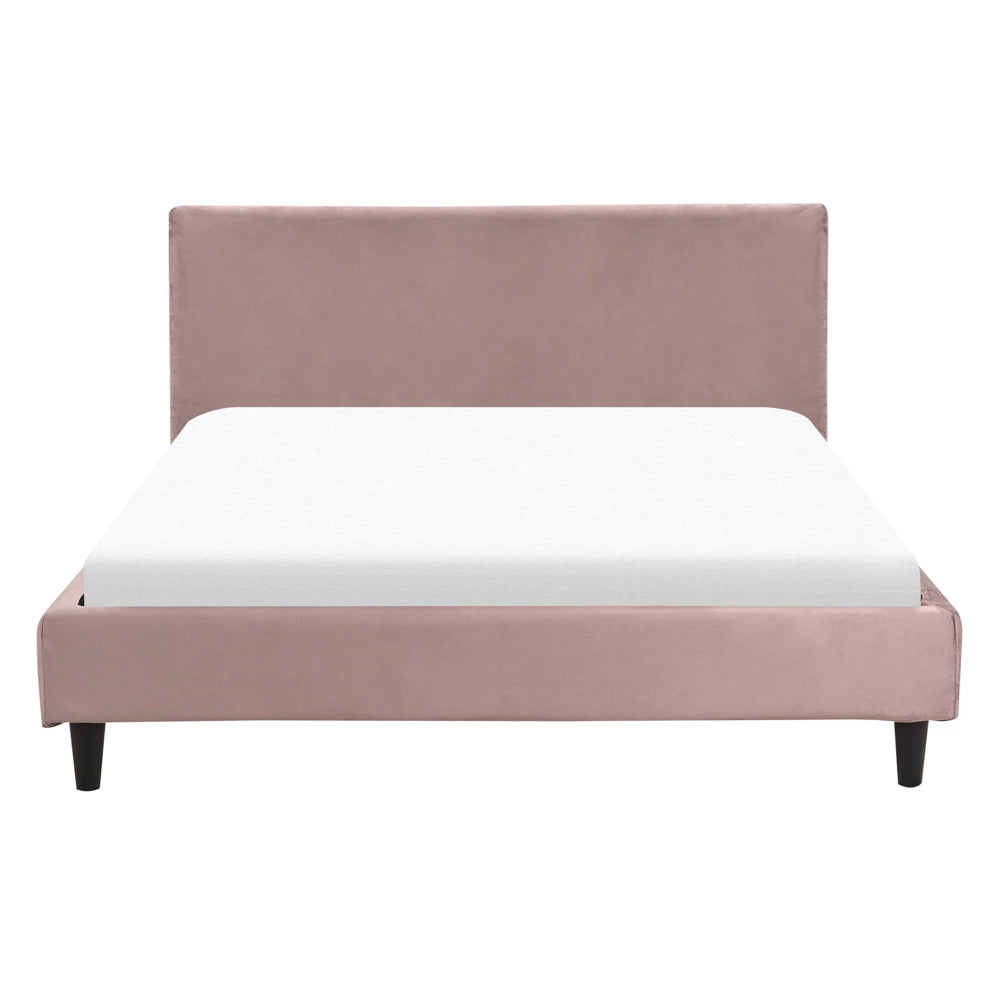 Letto matrimoniale in tessuto marrone con rete a doghe 140 x 200 cm stile contemporaneo