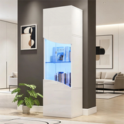 Vetrina Alta con Illuminazione LED ¨C MINIMAL ¨C Bianco Lucido 35x50x165cm