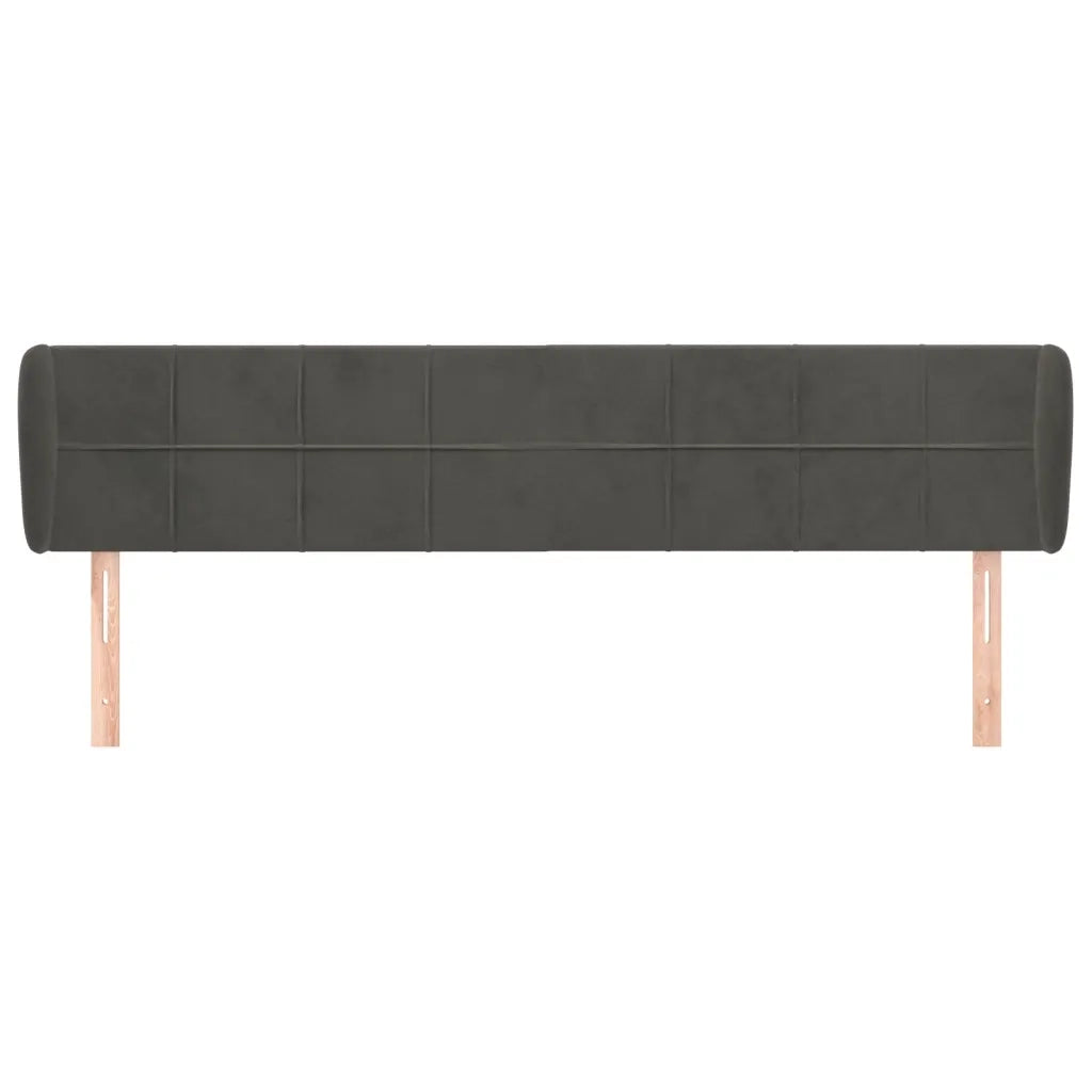 Testiera ad Orecchio Grigio Scuro 203x23x78/88 cm in Velluto 3117211