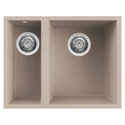 Lavello Elleci Incasso 2 vasche 56x44 Quadra 150 Sottotop Granitek Avena LGQ15051BSO