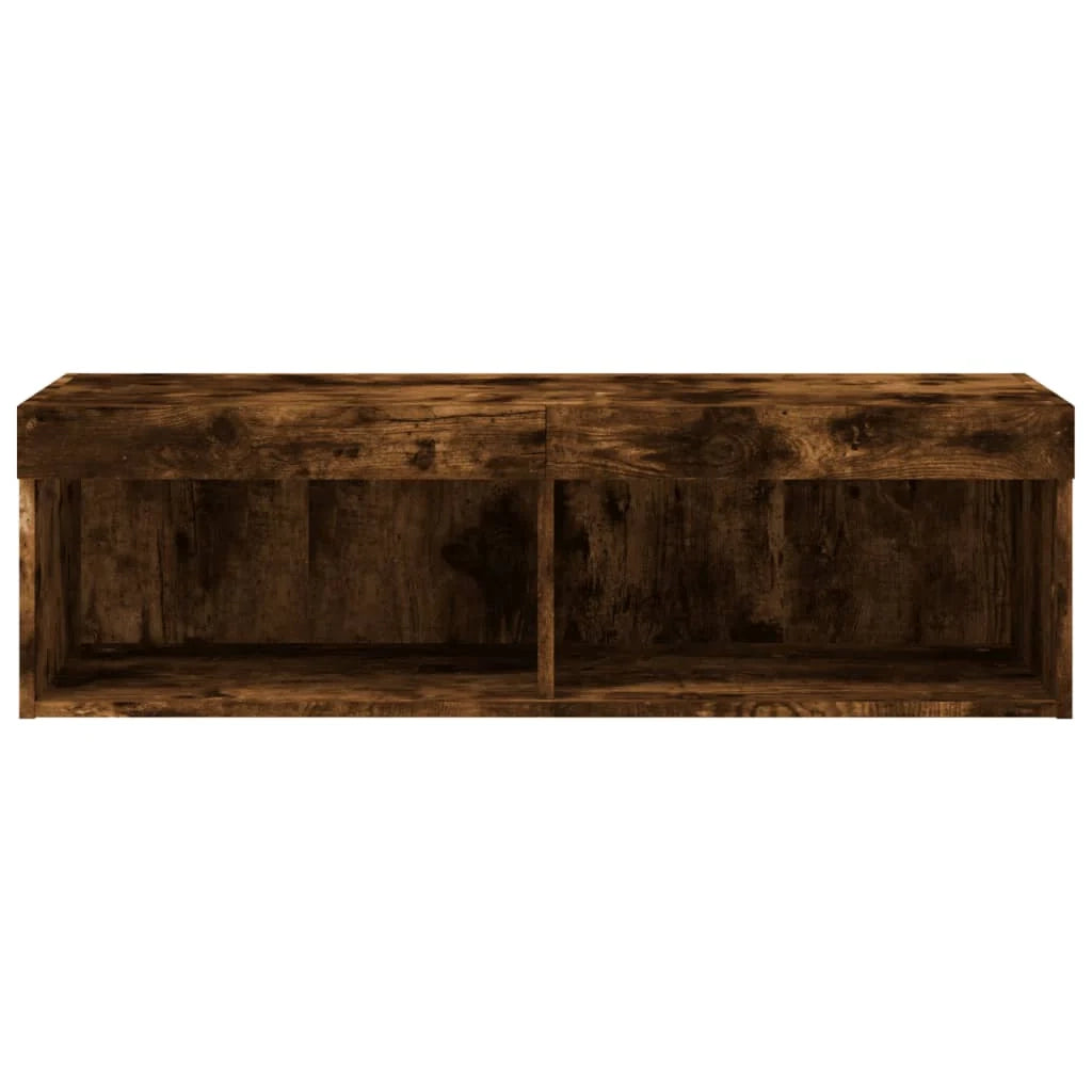 Mobile TV multimediale scaffale TV credenza mobile TV per sala da pranzo soggiorno camera da letto con luci a LED rovere affumicato 100 x 30 x 30 cm marrone 02_0026711