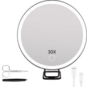 Specchio 30x con Illuminazione Dimmerabile per Tavolo e Bagno