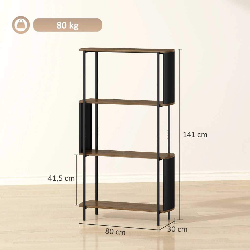 Libreria con 4 Ripiani ¨C zephmum ¨C Legno Rovere 80x30x141 cm