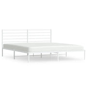 Letto matrimoniale | Letto per adulti | Giroletto con Testiera Metallo Bianco 180x200 cm