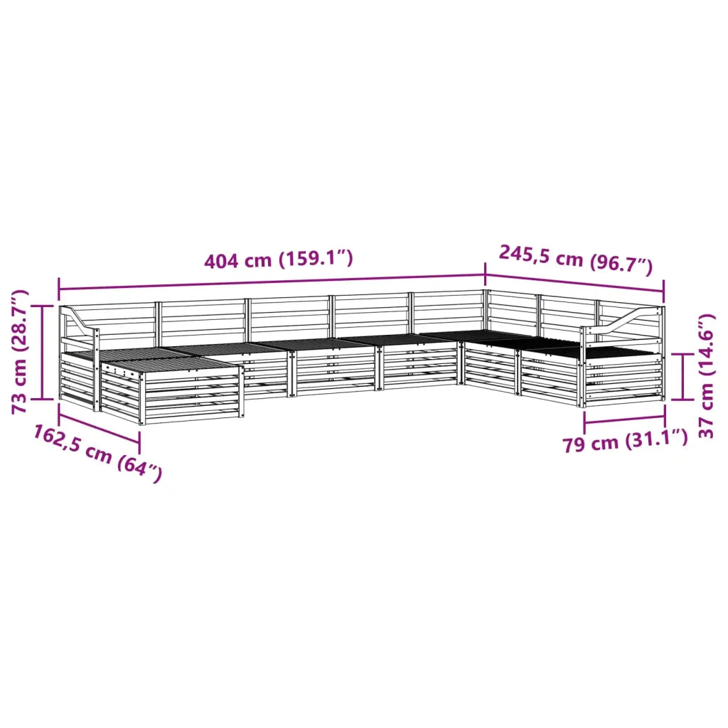 Set divani 8 pcs Naturale Legno di Acacia Massello 3373954