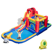 Castello gonfiabile con scivolo d'acqua cannone d'acqua e piscina a spruzzi, Parco acquatico con soffiatore 680W-Strutture gonfiabili da salto