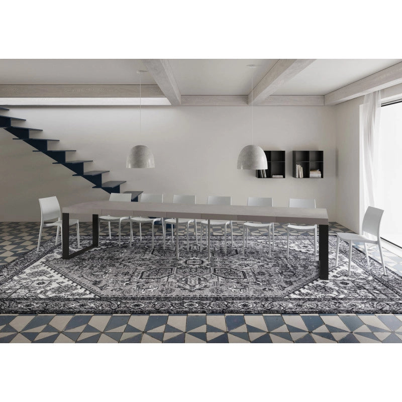 Tavolo allungabile 120/380x90 cm Tecno Premium telaio Antracite - Cashmere