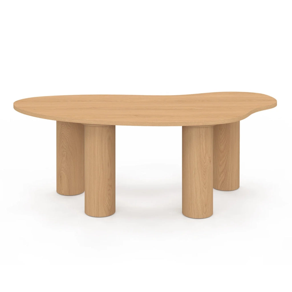 IDMarket - Tavolino ORGANIQUE 100 cm in legno effetto faggio